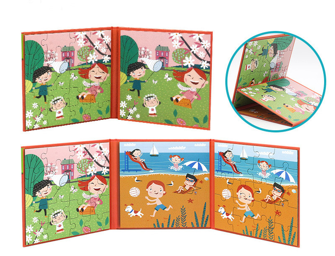 教育用玩具 磁気パズル 本 3歳以上の子供のための昆虫テーマ 3